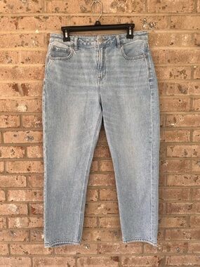 American Eagle Mom Jean Strigid Light Wash High Rise, 10 short